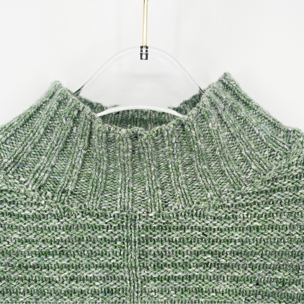IRELANDS EYE | Iris Funnel Neck Wool-Cashmere Blended Sweater in Green | S - Picture 11 of 14